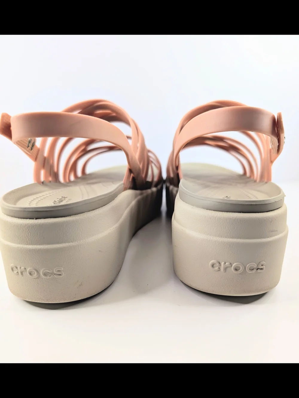 Crocs Literide Brooklyn Strappy Low Wedge Sandal Pale Blush Womens Size 10 - Picture 2 of 8
